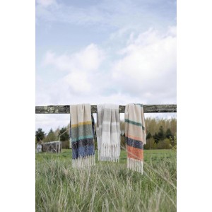 Plaid a righe riciclato Isabel Rouille 130 X 160