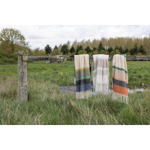 Plaid a righe riciclato Isabel Rouille 130 X 160