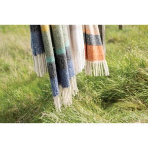 Plaid a righe riciclato Isabel Rouille 130 X 160