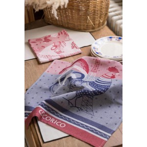 Strofinaccio jacquard Cocorico Multicolore 50 X 70