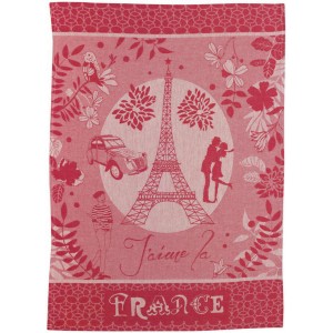 Strofinaccio jacquard Tour Eiffel Rouge 50 X 70