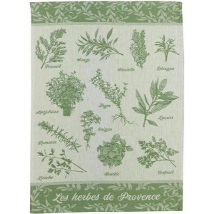 Strofinaccio jacquard Herbes de Provence Vert 50 X 70