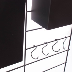 Bacheca in metallo nero 46X13H65