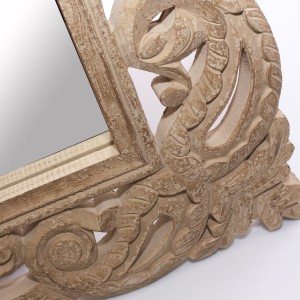 Specchio in legno di mango intagliato ed mdf 90H180