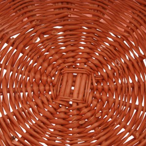 Cesto espositore a clessidra in vimini rosso Ø60H70