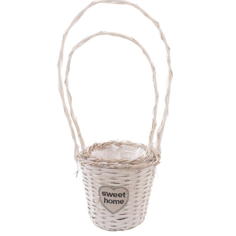 Cesto sposi in vimini bianco Ø25H58 in set di 2