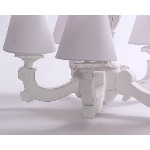 Lampadario a cinque bracci bianco Ø46H98