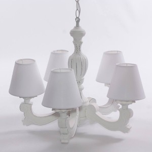 Lampadario a cinque bracci bianco Ø46H98