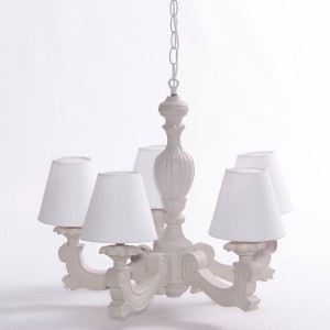 Lampadario a cinque bracci tortora Ø46H95
