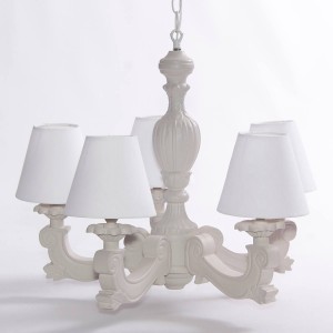 Lampadario a cinque bracci tortora Ø46H95