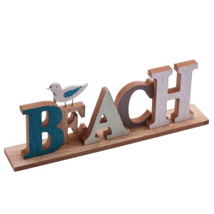 Decorazione in legno "Beach" 37X6H13