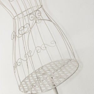 Manichino in metallo bianco anticato 40X30H174
