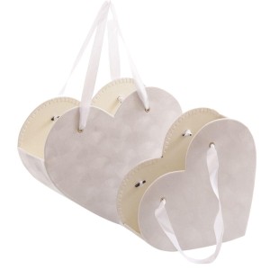 Contenitore cuore in cartone bianco 29.3X24.