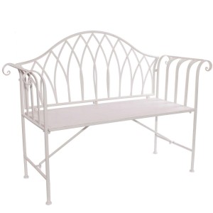 Panca in metallo bianco 129X46H94