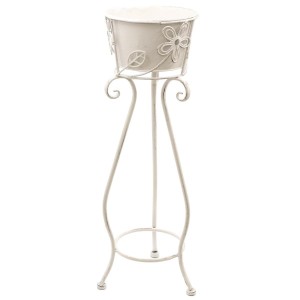 Vaso portapiante in metallo bianco Ø23H64