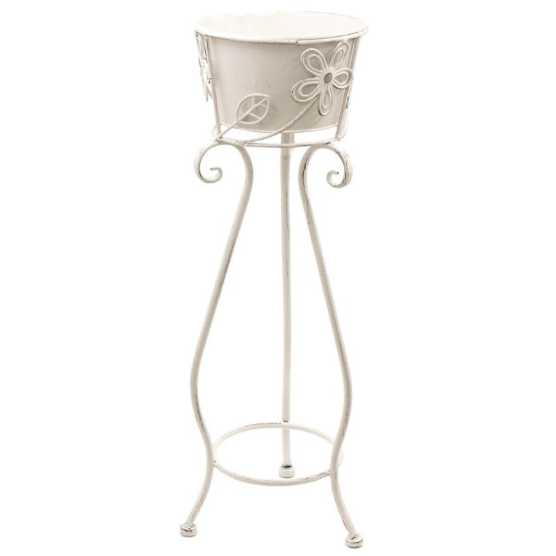 Vaso portapiante in metallo bianco Ø23H64