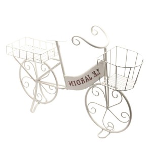 Portavaso bicicletta in metallo bianco 57X12H42