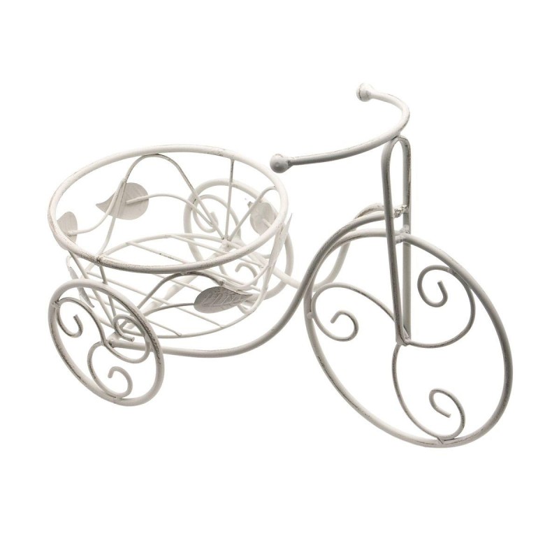 Portavaso bicicletta in metallo bianco 40X19H26
