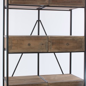 Scaffale in ferro e legno con ruote 74X37H112
