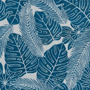 Quadro dipinto con foglie tropicali 80X80