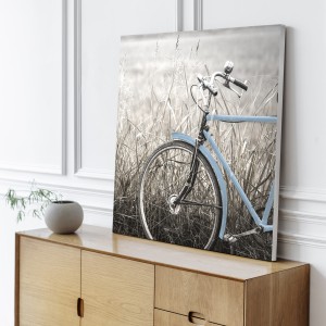 Quadro dipinto con bicicletta blu 60X60
