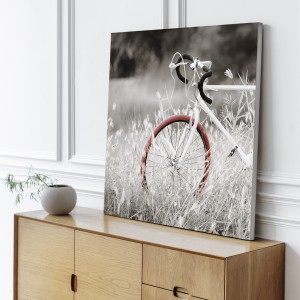 Quadro dipinto con bicicletta rossa 60X60