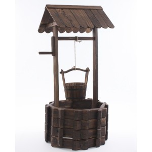 Decorazione pozzo in abete 55X55H118