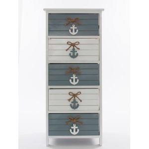 Cassettiera bicolore in abete 40X29H90