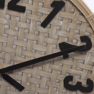 Orologio in mdf e rattan Ø40