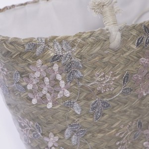 Borsa in fibre naturali e pizzo 56XH30