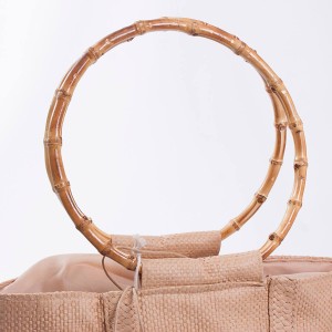 Borsa in fibre naturali con manici in bambù48H68