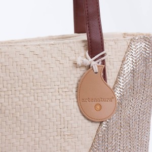 Borsa bicolore con manici in ecopelle 36XH33