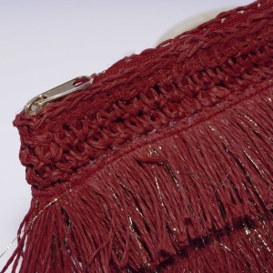 Pochette in fibre naturali rossa 28H18
