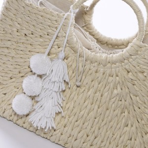 Borsa rettangolare in fibre naturali 47x12H32