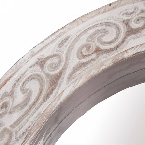 Specchio ovale in abete sbiancato 65X7H95