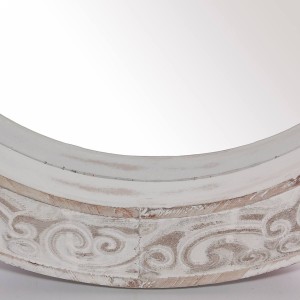Specchio ovale in abete sbiancato 65X7H95