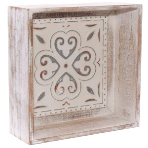 Mensola decorativa in abete e metallo 32X12H32