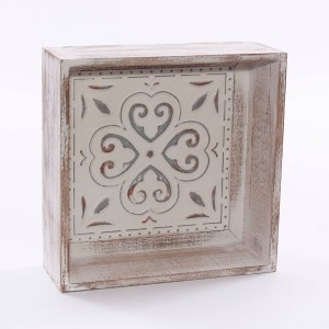Mensola decorativa in abete e metallo 32X12H32