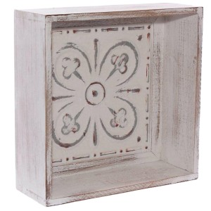 Mensola decorativa in abete e metallo 32X12H32