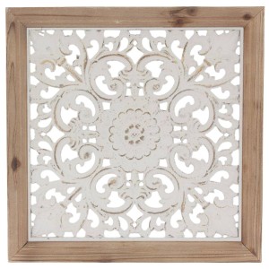 Pannello decorativo in abete intagliato 44X3H44