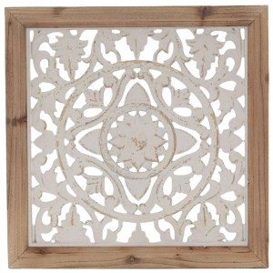 Pannello decorativo in abete intagliato 44X3H44