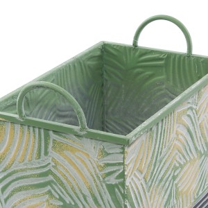 Vaschetta rettangolare in latta foglie 30X20H20