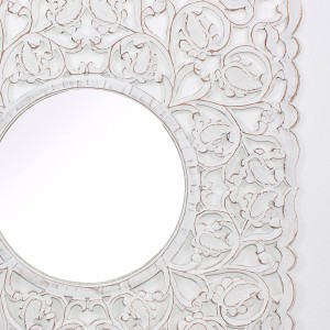 Specchio in mdf intagliato bianco 120X2H120