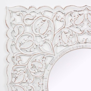 Specchio in mdf intagliato bianco 120X2H120