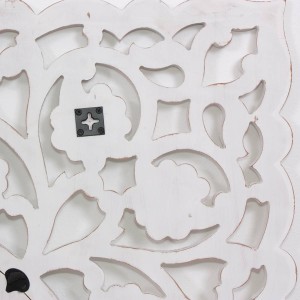 Specchio in mdf intagliato bianco 120X2H120