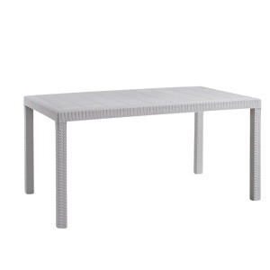 Tavolo da pranzo in resina bianca "Houston"150x90H74
