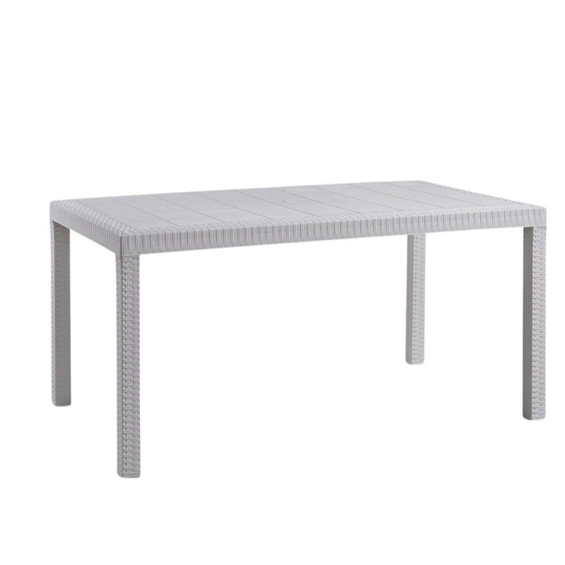 Tavolo da pranzo in resina bianca "Houston"150x90H74