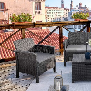 Salotto completo in resina grafite "Venezia"