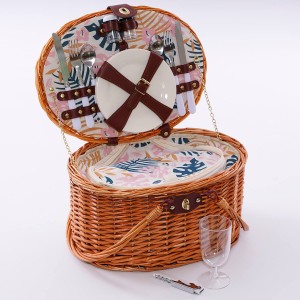 Cesto da picnic ovale in vimini 40X29H22
