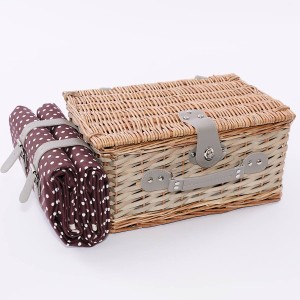 Cesto da picnic rettangolare in vimini 38X26H20